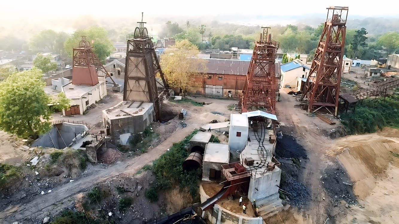 The four pit headframes